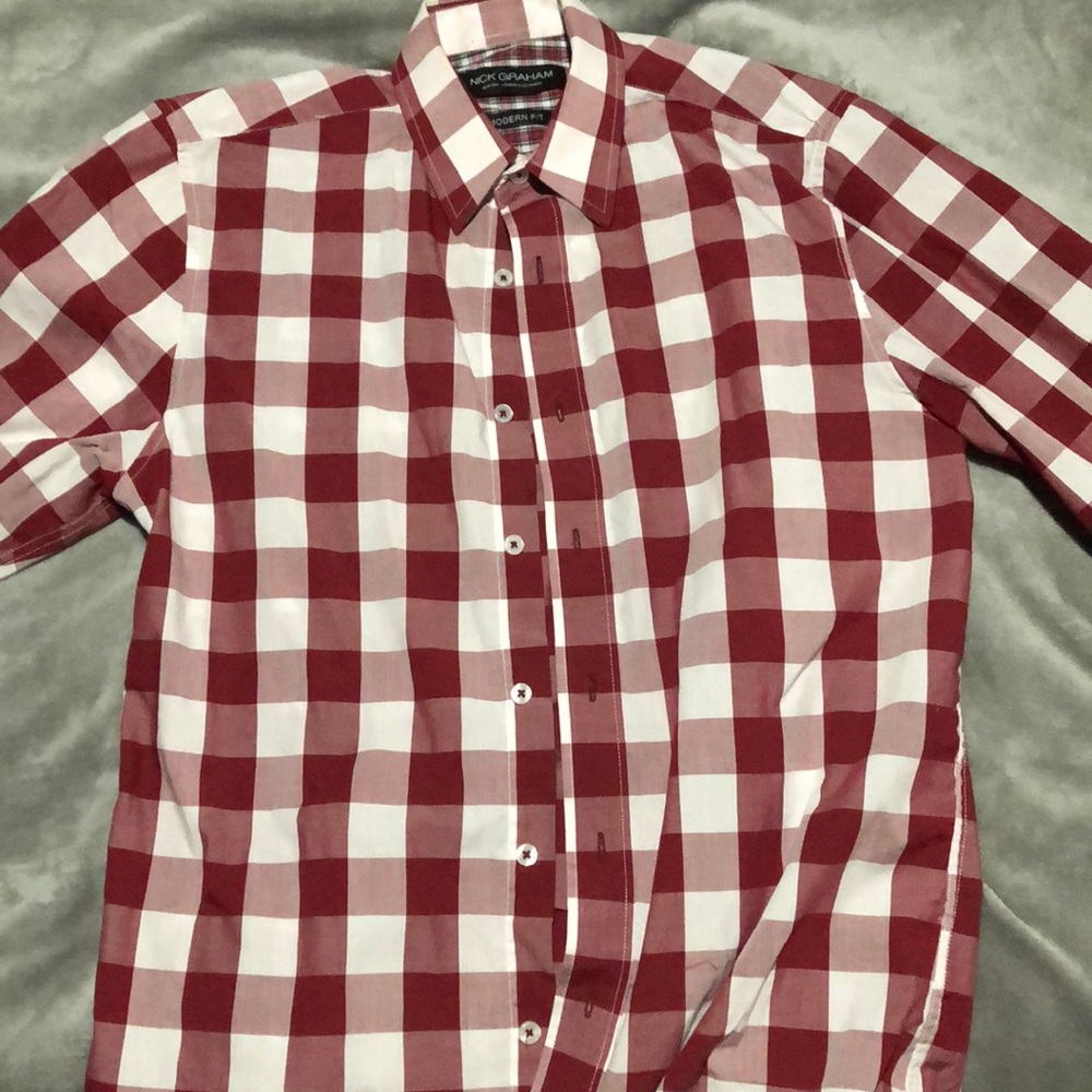 Nick Graham Button Up Red and White